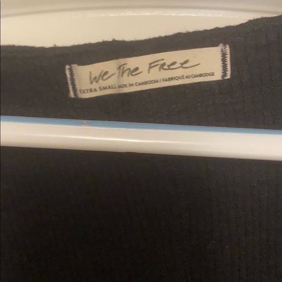 Free People Black Faux Wrap Sweater - Picture 3 of 4